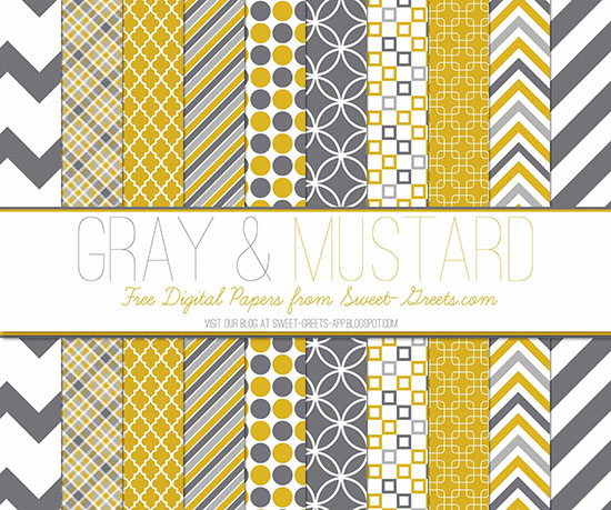 Gray and Mustard Papers Package