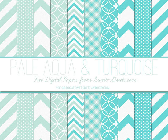 Pale Aqua Turquoise Papers Package