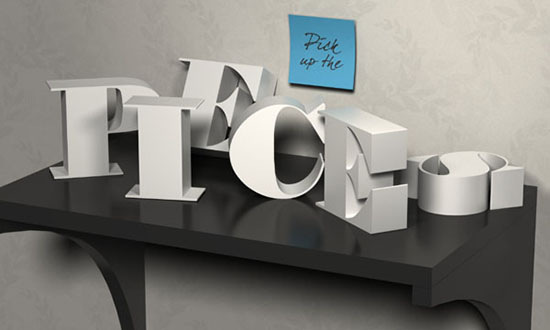 3D Letters on a Shelf Text Effect step 11