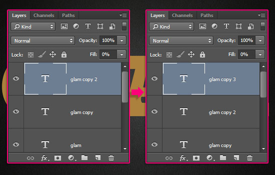 Glam Gold Text Effect step 2