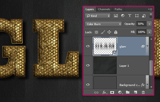 Glam Gold Text Effect step 6