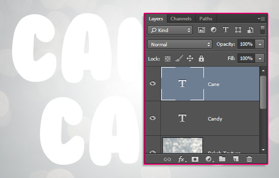 Glossy Candy Cane Text Effect step 2