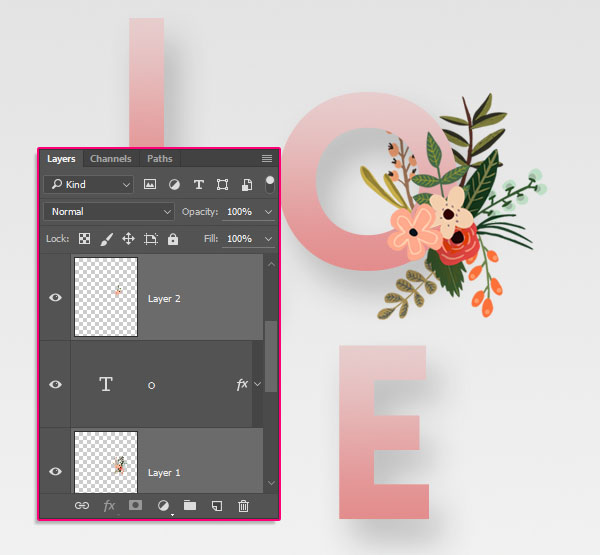 Floral Text Effect step 4